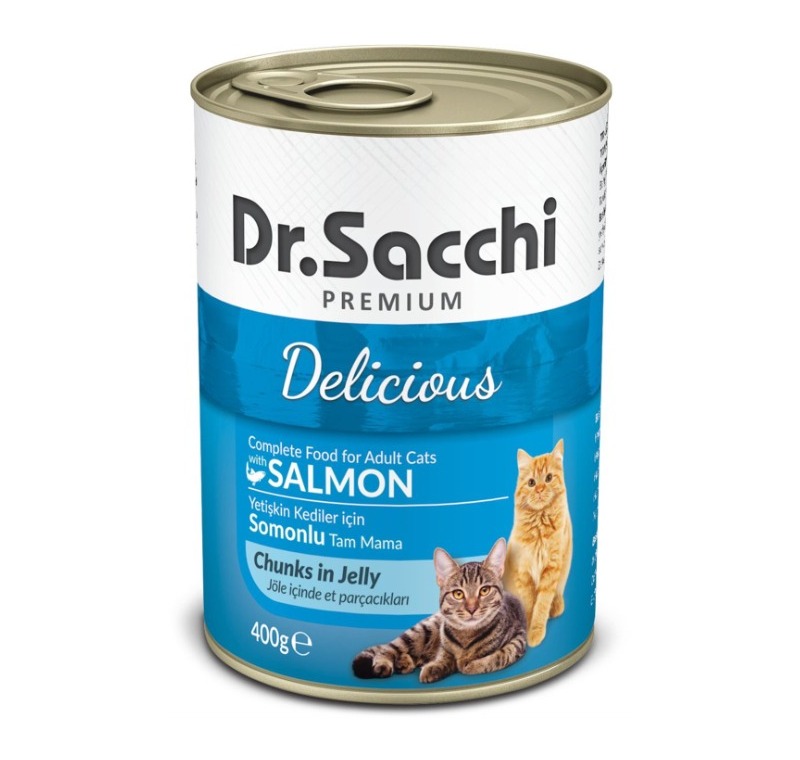 Dr.Sacchi Somonlu Yetişkin Kedi Konservesi 400 gr -88570