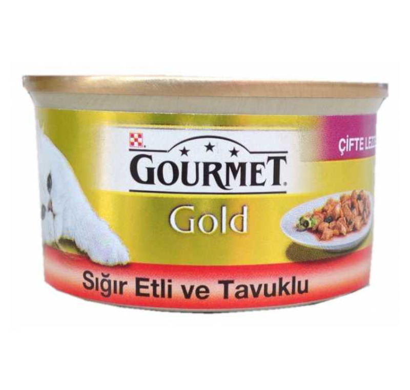 Gourmet Gold Parça Et Soslu Sığır Etli Tavuklu Kedi Konservesi 85 Gr -